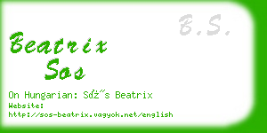beatrix sos business card