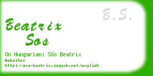 beatrix sos business card